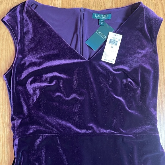 Ralph Lauren Women's Purple Velvet Evening Gown Dress Size 12 - Picture 3 of 10